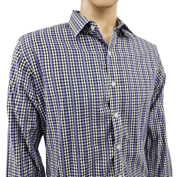 Robert Graham Mens Classic Fit Checkered Long Sleeve Shirt Large - Picture 1 of 13